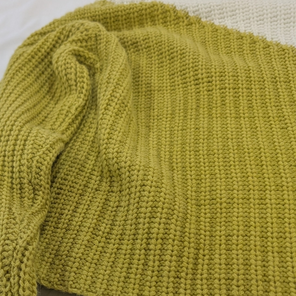Colorblock Sweater - Cream, Purple, Yellow Crop Women's Large Grandmacore - Picture 8 of 11